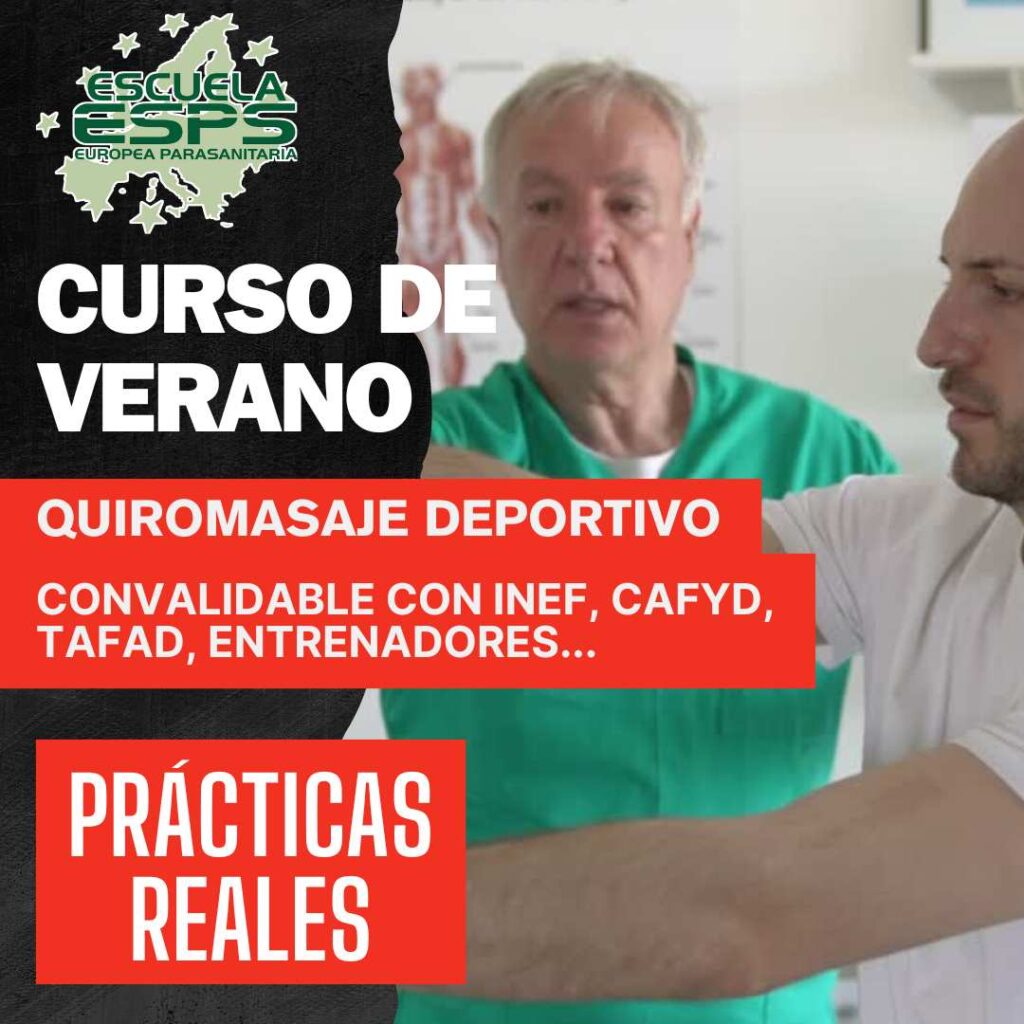 cursos de quiromasaje y quiromasaje deportivo intensivos de verano con prácticas adicionales intensivas y campus 24 horas. Becas.lat cursos con becas de quiromasaje